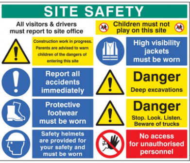 site-safety-sign Site safety rules sign,a must have for all construction sites